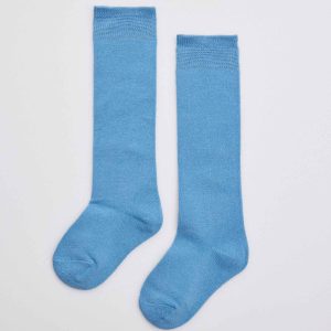 Calzini lunghi da bambino in cotone blu