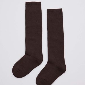 Calzini lunghi per bambini in cotone marrone