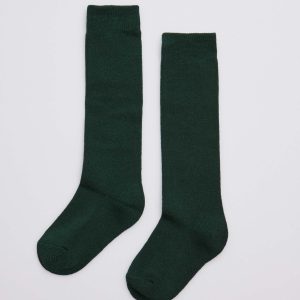 Calzini lunghi da bambino in cotone verde bottiglia