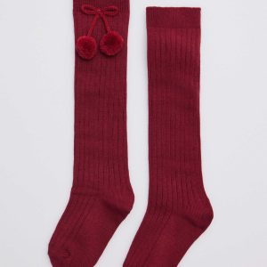 Calzini pom pom marroni