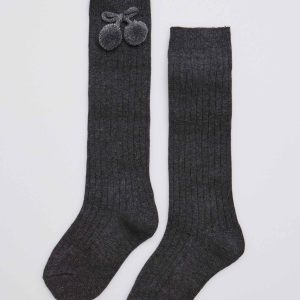 Calzini lunghi marengo con pompon