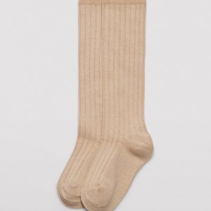Calzino per bambini a coste lunghe color cammello