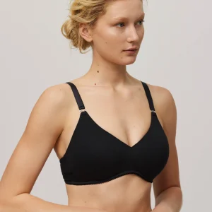 Reggiseno push-up senza ferretto in cotone biologico nero