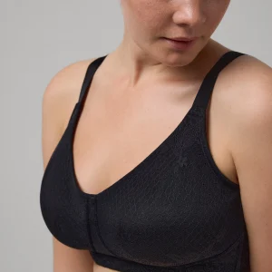 Reggiseno riducente non imbottito senza ferretto con design in pizzo nero