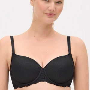 Reggiseno con ferretto e imbottitura in plumetis nero