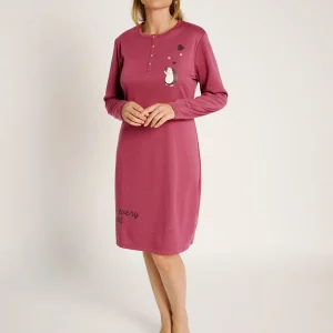 Camicia da notte a maniche lunghe con motivo a riccio | MUYDEMI