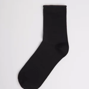 Calzini basic senza polsino in filo scozzese nero