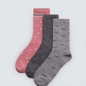 Confezione da 3 calzini con stampa di animali domestici