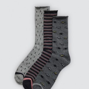 Confezione da 3 calzini senza risvolto con fantasia scura