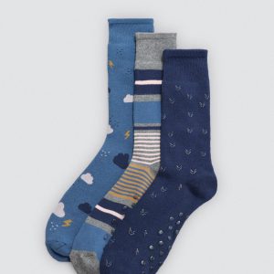 Confezione da 3 calzini termici antiscivolo stampati