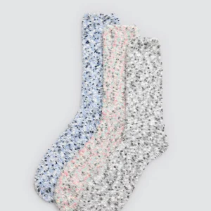 Confezione da 3 calzini in pelliccia testurizzata maculata