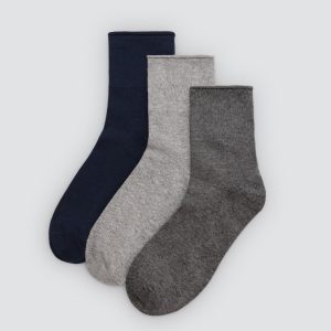 Confezione da 3 calzini traspiranti basici in colori scuri
