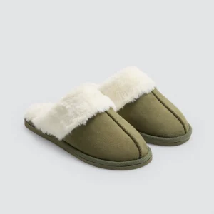 Pantofole di pelliccia verde