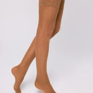 Calza con reggicalze in pizzo 40 den beige