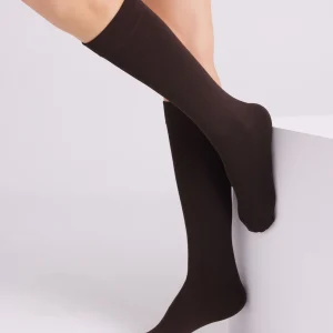Calze lunghe senza polsino 140 denari marrone