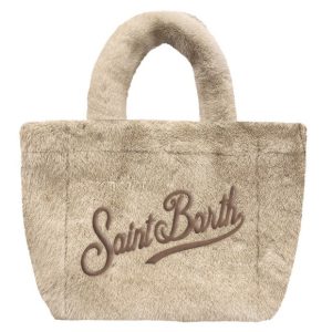 Borsa a Mano Soft in Faux Fur Beige
