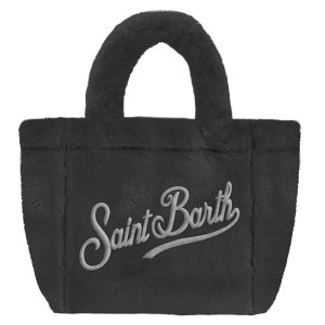 Borsa a Mano Soft in Faux Fur Nero