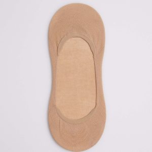 Confezione da 2 calzini invisibili in cotone beige mignolo