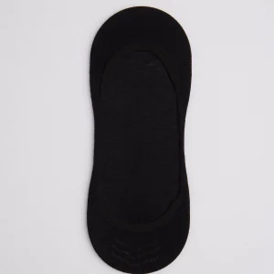 Confezione da 2 calzini neri invisibili in cotone pinky
