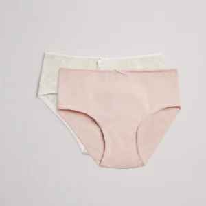 Confezione di 2 slip da bambino in cotone blu e grigio