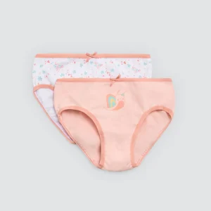 Confezione da 2 mutandine in cotone stampato per bambini Slow down