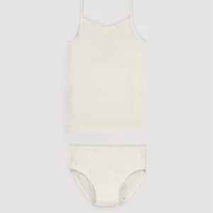 PREVENDITA Completo intimo per bambini: maglietta e slip color avorio