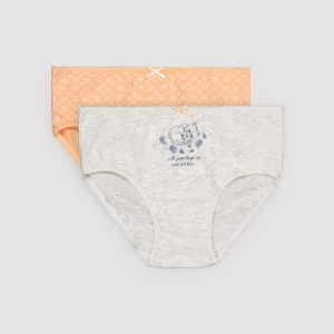 Confezione da 2 mutandine per bambini con stampa di gatto