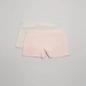 Confezione di 2 culotte da bambino rosa e grigio pastello