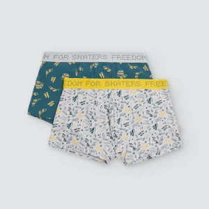 Confezione da 2 boxer giovanili con stampa skate