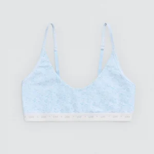 Top giovanile in cotone azzurro chiaro