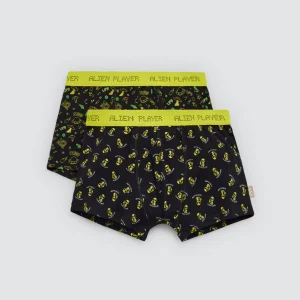 Confezione da 2 boxer in cotone per ragazzi con stampe Alien