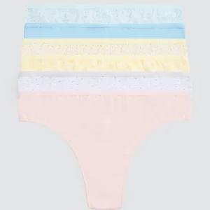 Confezione da 6 perizomi tinta unita e fantasia