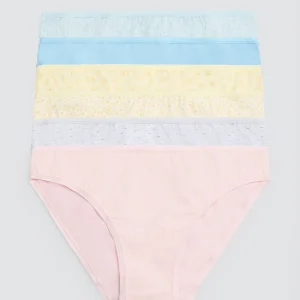 Confezione da 6 mini slip tinta unita e fantasia