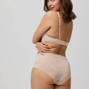 Mutandina alta con tulle color nude