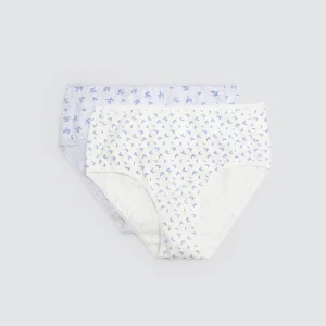 Confezione da 2 mutandine stampate a vita alta