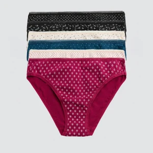 Confezione da 6 mini mutandine di cotone stampate