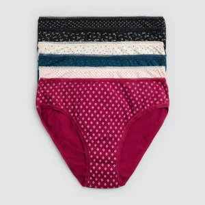 Confezione da 6 mutandine midi in cotone stampato