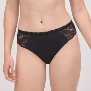 Slip midi elasticizzato con pizzo nero