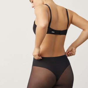 Guaina riducente in tessuto tulle nero a media compressione