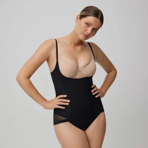 Slip body-up riduttore in tulle nero