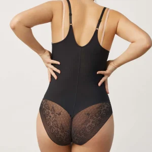 Body snellente con pizzo nero