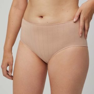 Mutandina alta a costine color carne