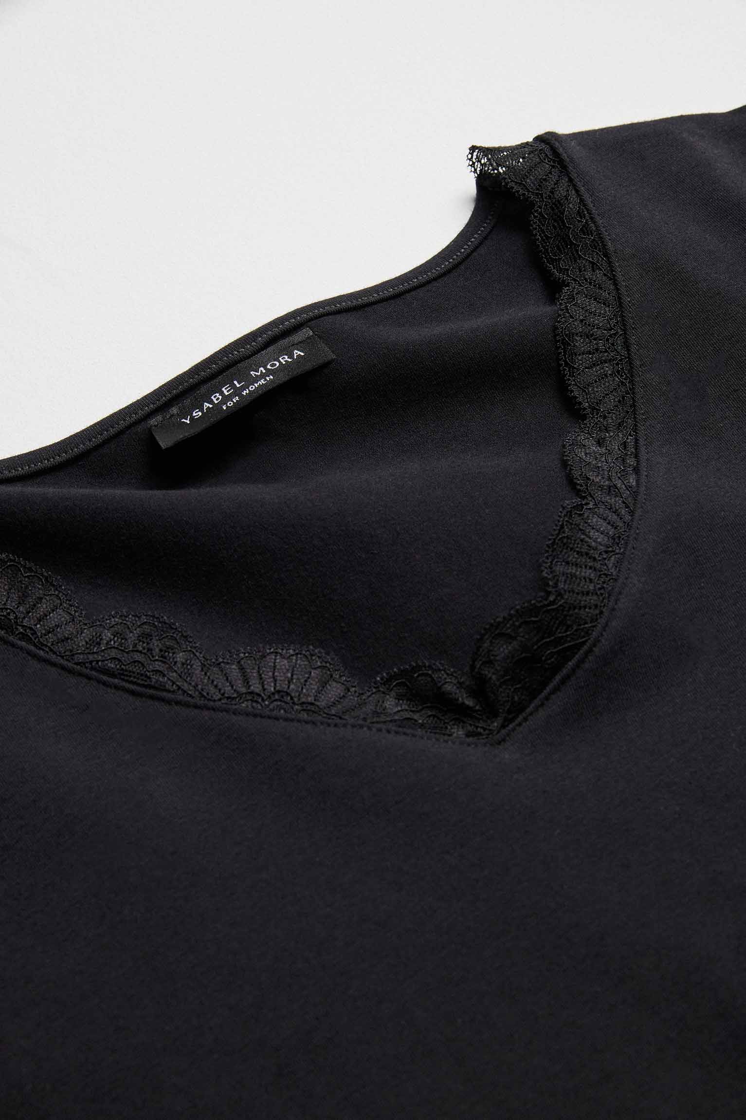 T-shirt lingerie nera a maniche lunghe - immagine 5