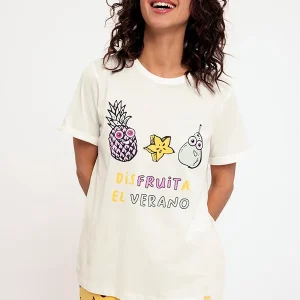 Pigiama corto da donna in cotone con stampa Frutta | MUYDEMI
