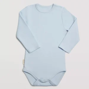 Body basic per neonato di colore azzurro a maniche lunghe
