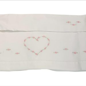 Set  composto da lenzuolino + federa Ricamato a Mano