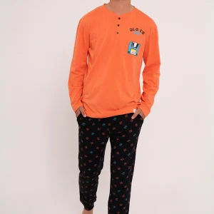 Pigiama lungo da uomo in cotone Old is Cool | MUYDEMI