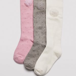 Confezione di 3 calzini body da bambina con dettagli floreali a pois