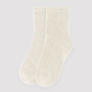 calzini per bambini traforati color avorio