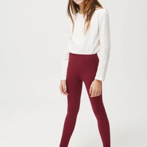 Leggings basic da bambina bordeaux